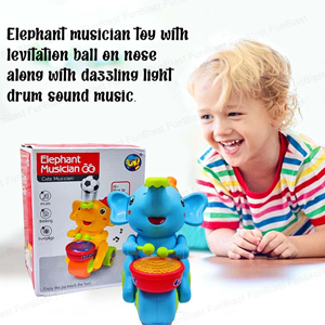 اسباب بازی فیل موزیکال و طبل زن Elephant Musican_اسباب بازی نوزادی